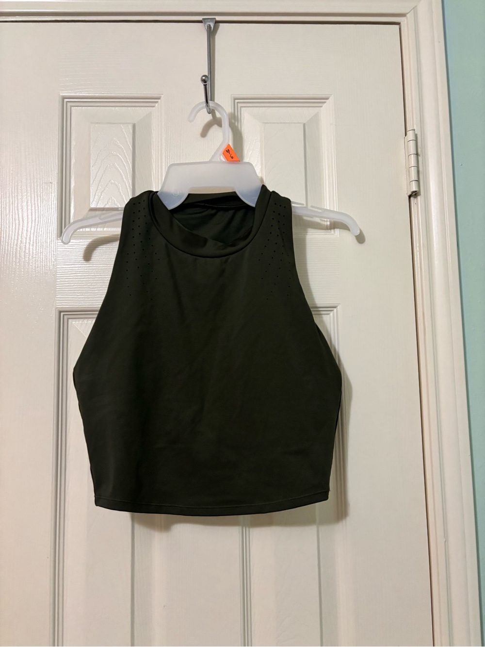 all in motion Olive High Neck Performance Crop Tank